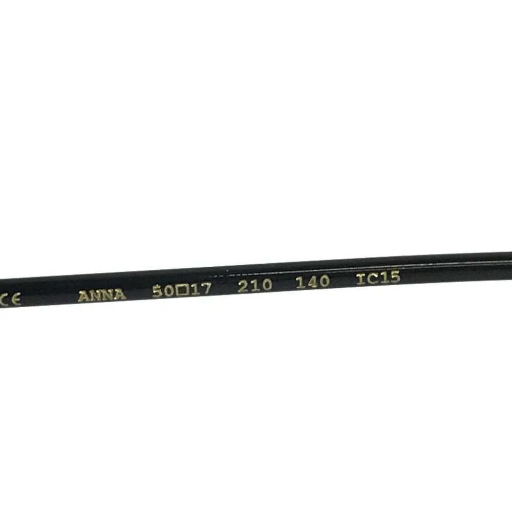 Nathalie Blanc Eyeglasses Frames ANNA 210 Black Gold Cat Eye Wire Rim 50-17-140